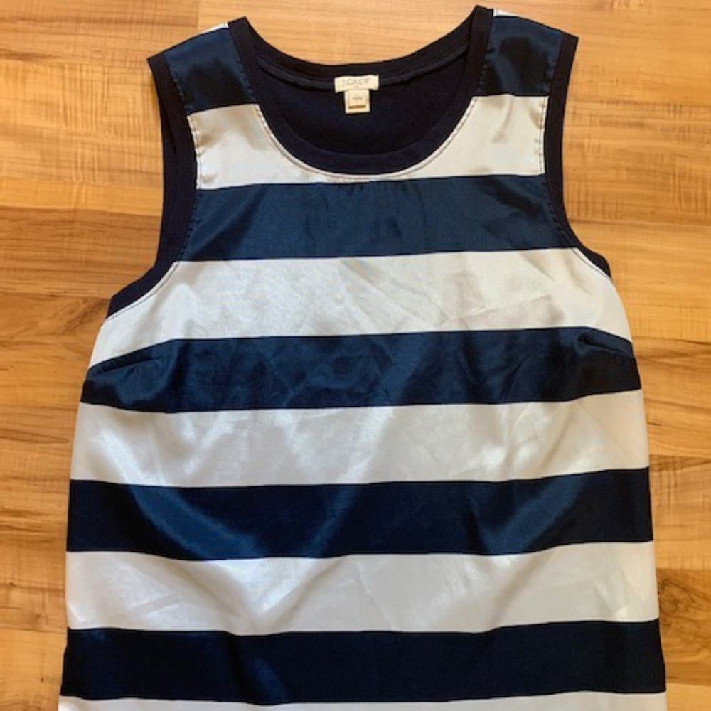 J. Crew petite blue & white nautical striped tank